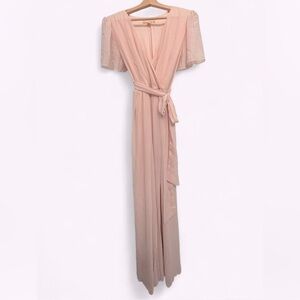 Ricarica dusty pink chiffon maxi dress